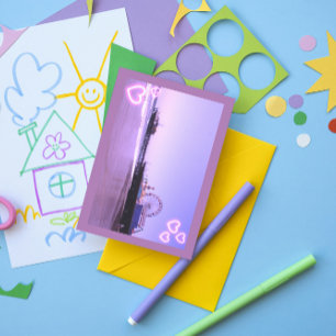 Santa Monica Pier Purple Hearts Postcard