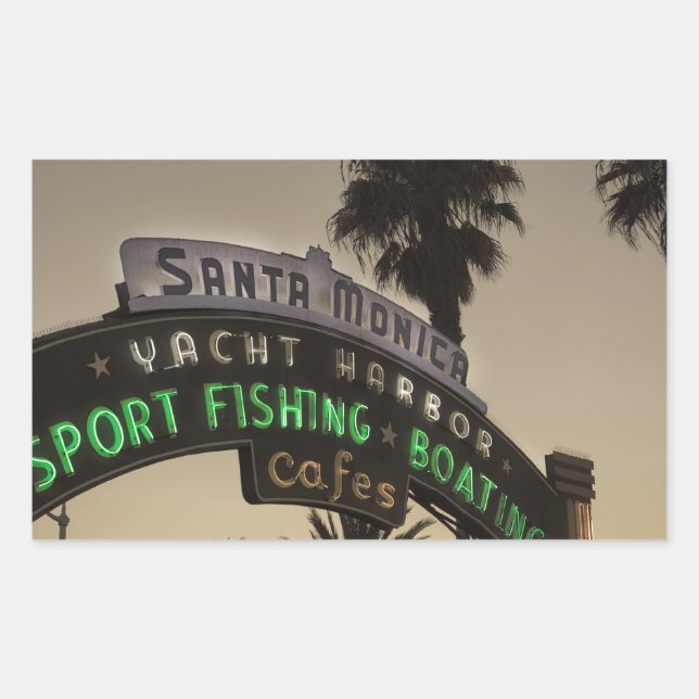 Santa Monica pier Rectangular Sticker (Front)