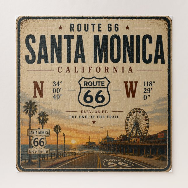 Santa Monica Route 66 End Trail Jigsaw Puzzle (Vertical)