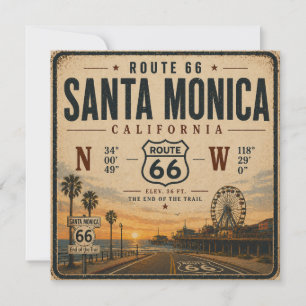 Santa Monica Route 66 Invite Card