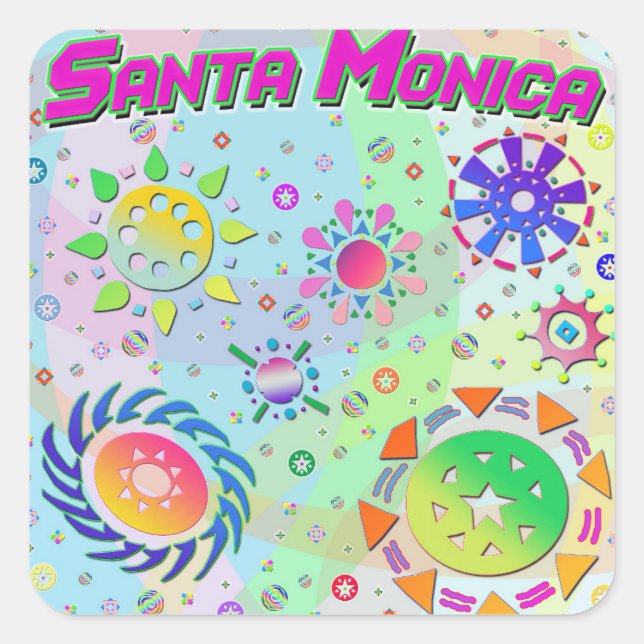 Santa Monica Seven Suns & Energy Sticker (Front)