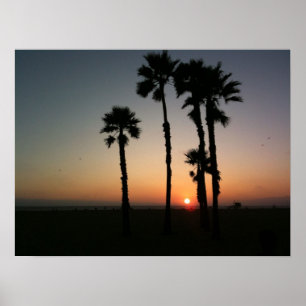 Santa Monica Sunset Poster