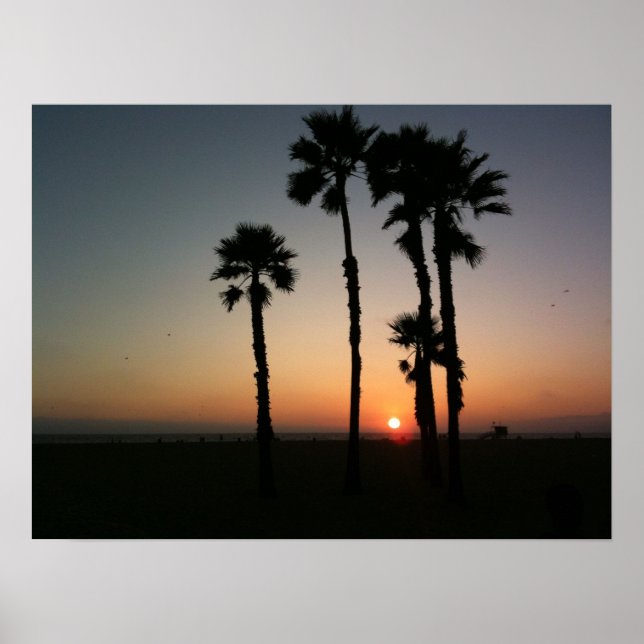 Santa Monica Sunset Poster (Front)