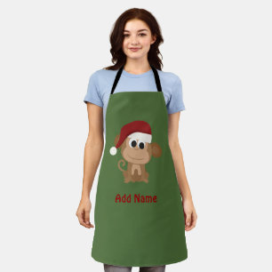 Santa Monkey  Apron