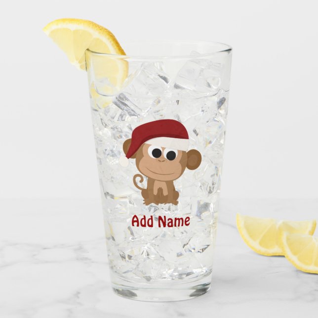 Santa Monkey  Glass (Front Ice)
