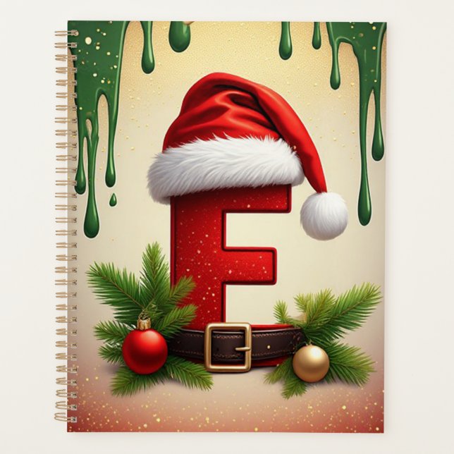 Santa Monogram letter F With Christmas Accent 🎅 Planner (Front)