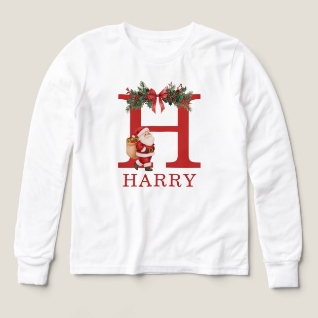 Santa Monogrammed and Name Family Matching (Design Front)