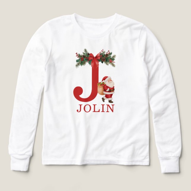 Santa Monogrammed and Name Family Matching (Design Front)