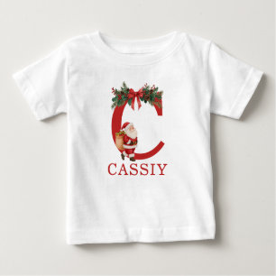 Santa Monogrammed and Name Family Matching Baby T-Shirt