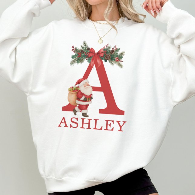 Santa Monogrammed and Name Family Matching Sweatshirt (Creator Uploaded)