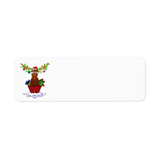 Santa Moose Christmas Return Address Labels (Front)