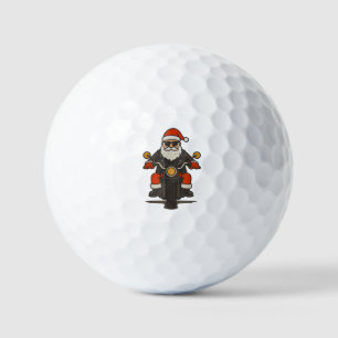 Santa Motorcycle Christmas Vintage Funny Biker Golf Balls