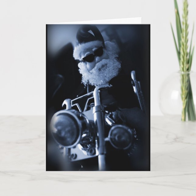 santa motorcycle holiday card (Front)