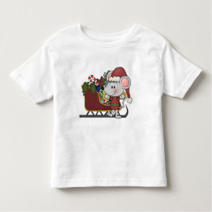Santa Mouse With Sled Toddler T-Shirt