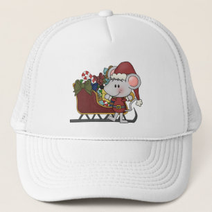 Santa Mouse With Sled Trucker Hat