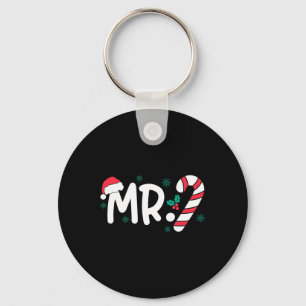 Santa Mr And Mrs Candy Cane Couples Matching Chris Key Ring
