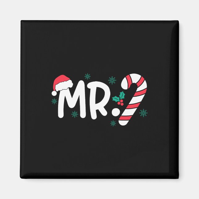 Santa Mr And Mrs Candy Cane Couples Matching Chris Magnet (Front)