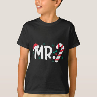 Santa Mr And Mrs Candy Cane Couples Matching Chris T-Shirt