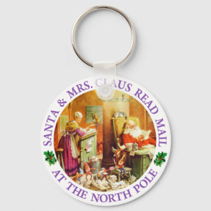 Santa & Mrs. Claus at the North Pole Key Ring