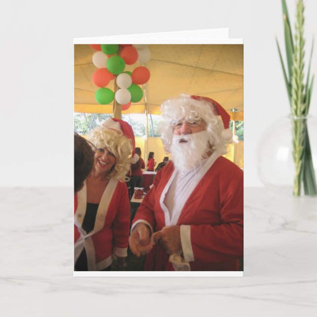 Santa & Mrs. Claus Christmas Celebration – Festive Holiday Card (Front)