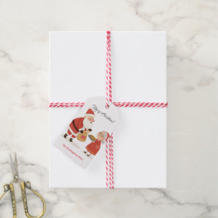 Santa Mrs Claus Merry Christmas Gift Tags