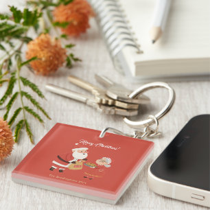 Santa Mrs Claus Merry Christmas Key Ring