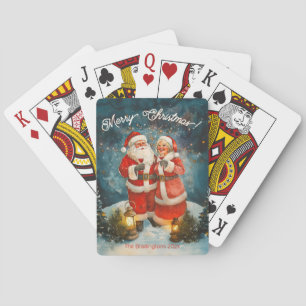 Santa Mrs Claus Merry Christmas Playing Cards