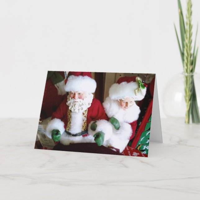 SANTA/MRS CLAUS SAY MERRY CHRISTMAS HOLIDAY CARD (Front)