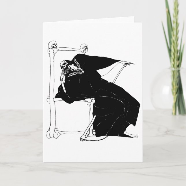 "Santa Muerte" (Mexican Grim Reaper) Holiday Card (Front)