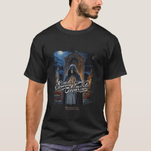 Santa Muerte Standing in a Cemetery Full Moon Sant T-Shirt