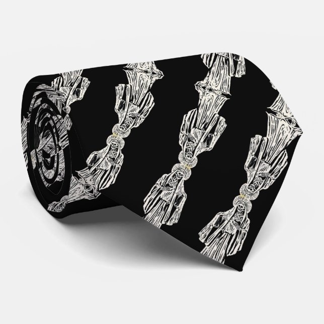 Santa Muerte Tie (Rolled)