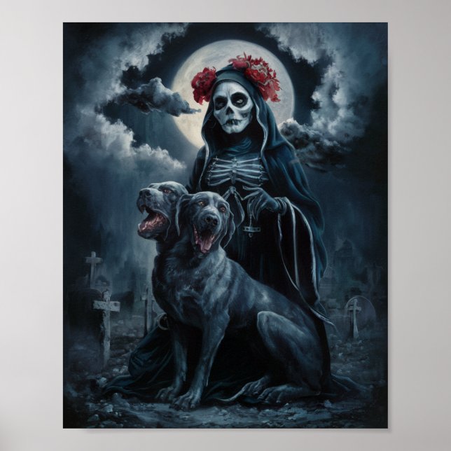 Santa Muerte with Two Headed Dog Poster (Front)