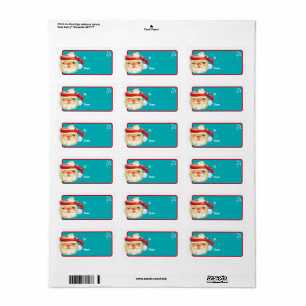Santa Mugs Christmas Gift Labels - Marshmallow
