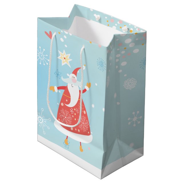 Santa n' Snowman Gift Bag (Front Angled)