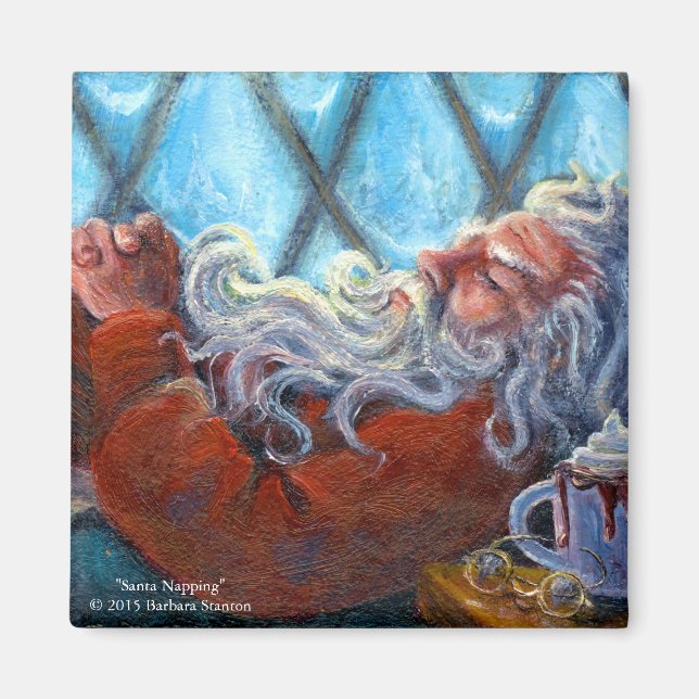 "Santa Napping" Magnet (Front)