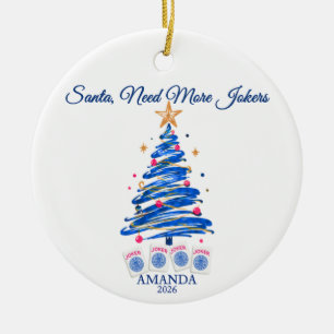 Santa Need More Mahjong Jokers Christmas Tree Ceramic Tree Decoration
