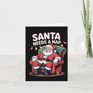 Santa Needs A Nap Funny Christmas Holiday Humor  Card