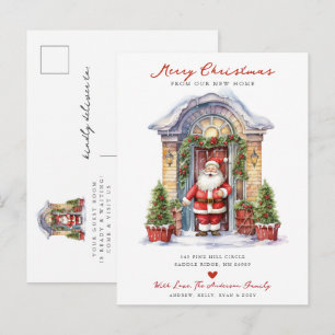 Santa New Home Moving  Announcement Postcard