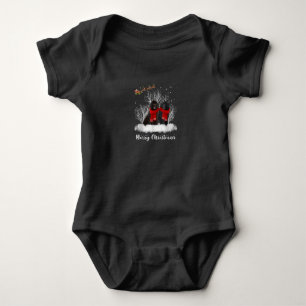 Santa Newfoundland Couple Merry Christmas Dog Gift Baby Bodysuit