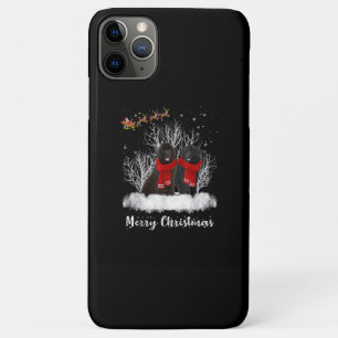 Santa Newfoundland Couple Merry Christmas Dog Gift Case-Mate iPhone Case