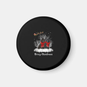 Santa Newfoundland Couple Merry Christmas Dog Gift Magnet