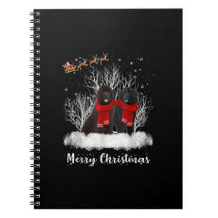 Santa Newfoundland Couple Merry Christmas Dog Gift Notebook