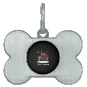 Santa Newfoundland Couple Merry Christmas Dog Gift Pet ID Tag