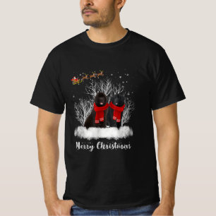 Santa Newfoundland Couple Merry Christmas Dog Gift T-Shirt