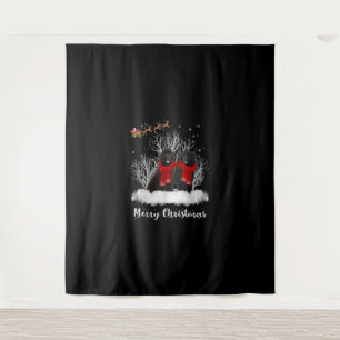 Santa Newfoundland Couple Merry Christmas Dog Gift Tapestry