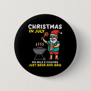 Santa No Milk Cookies Just Bbq Funny Christmas In  6 Cm Round Badge