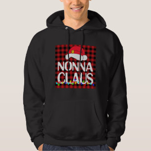 Santa Nonna Claus Family Christmas Pajama Buffalo Hoodie
