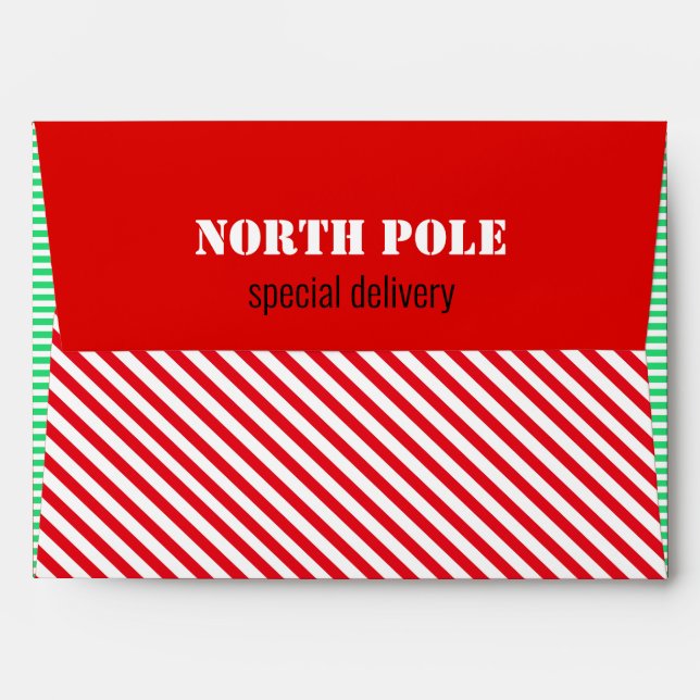 Santa North Pole Christmas Envelope 2 (Back (Top Flap))