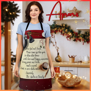 Santa Note Peace Funny Request Quill Pen Medium Apron