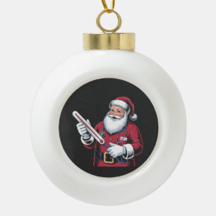 Santa Nurse Xmas Nursing Healthcare Worker   Ceramic Ball Christmas Ornament